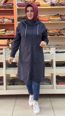 Kado - Kanguru Cepli Kapşonlu Sweat Tunik Antarasit/257172