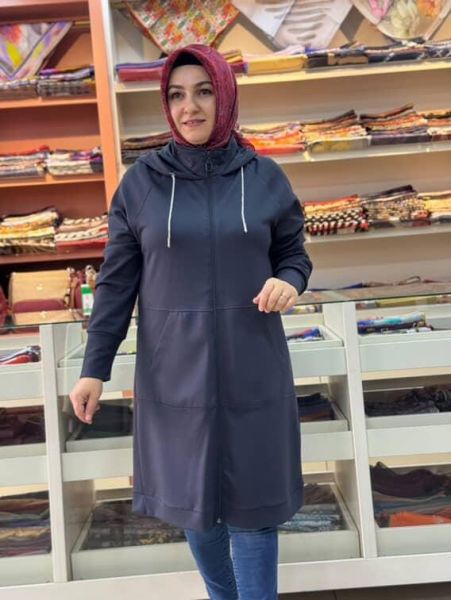 Kanguru Cepli Kapşonlu Sweat Tunik Antarasit/257172