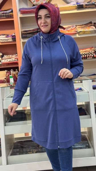 Kanguru Cepli Kapşonlu Kap İndigo/257172