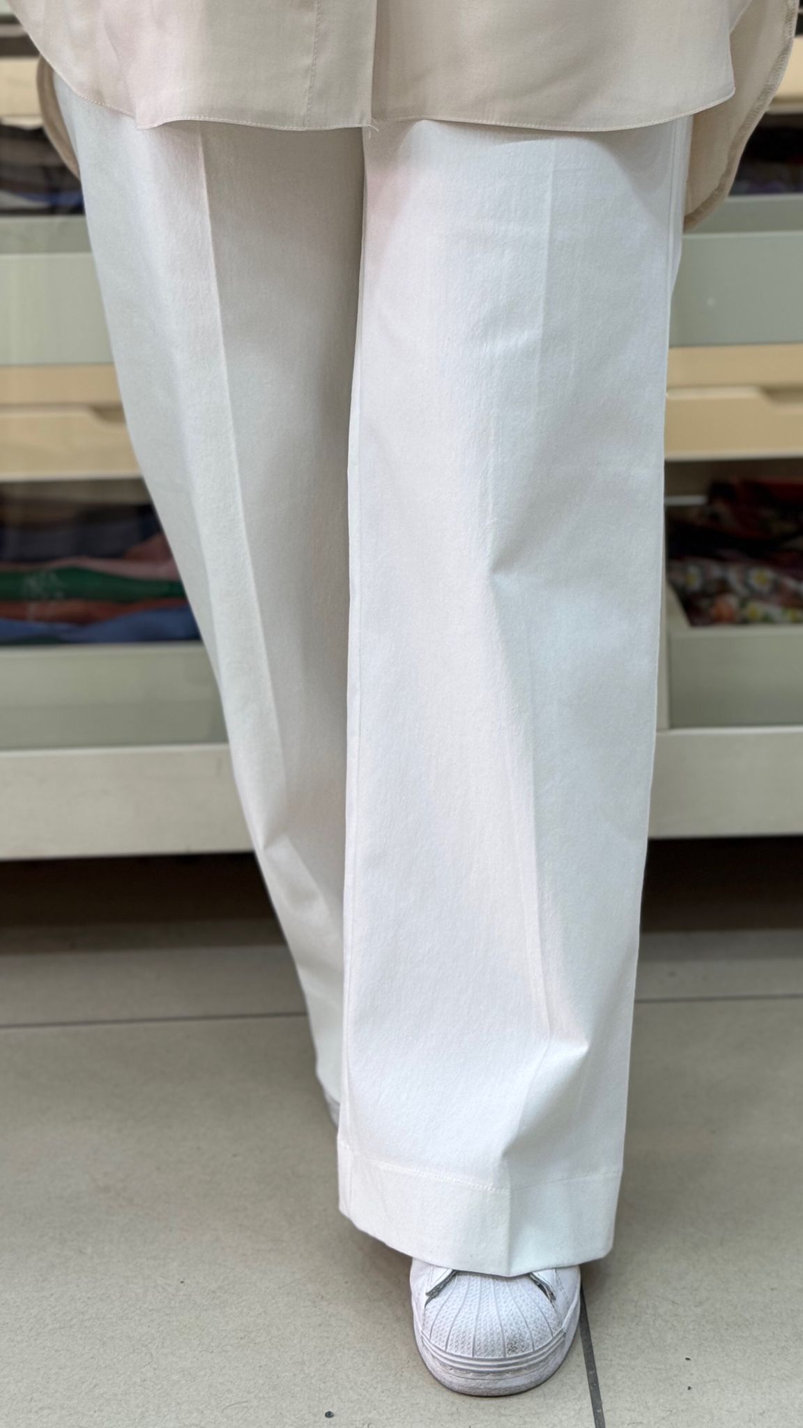 Esswap - Kanvas Bol Paça Pantolon Ekru/15738