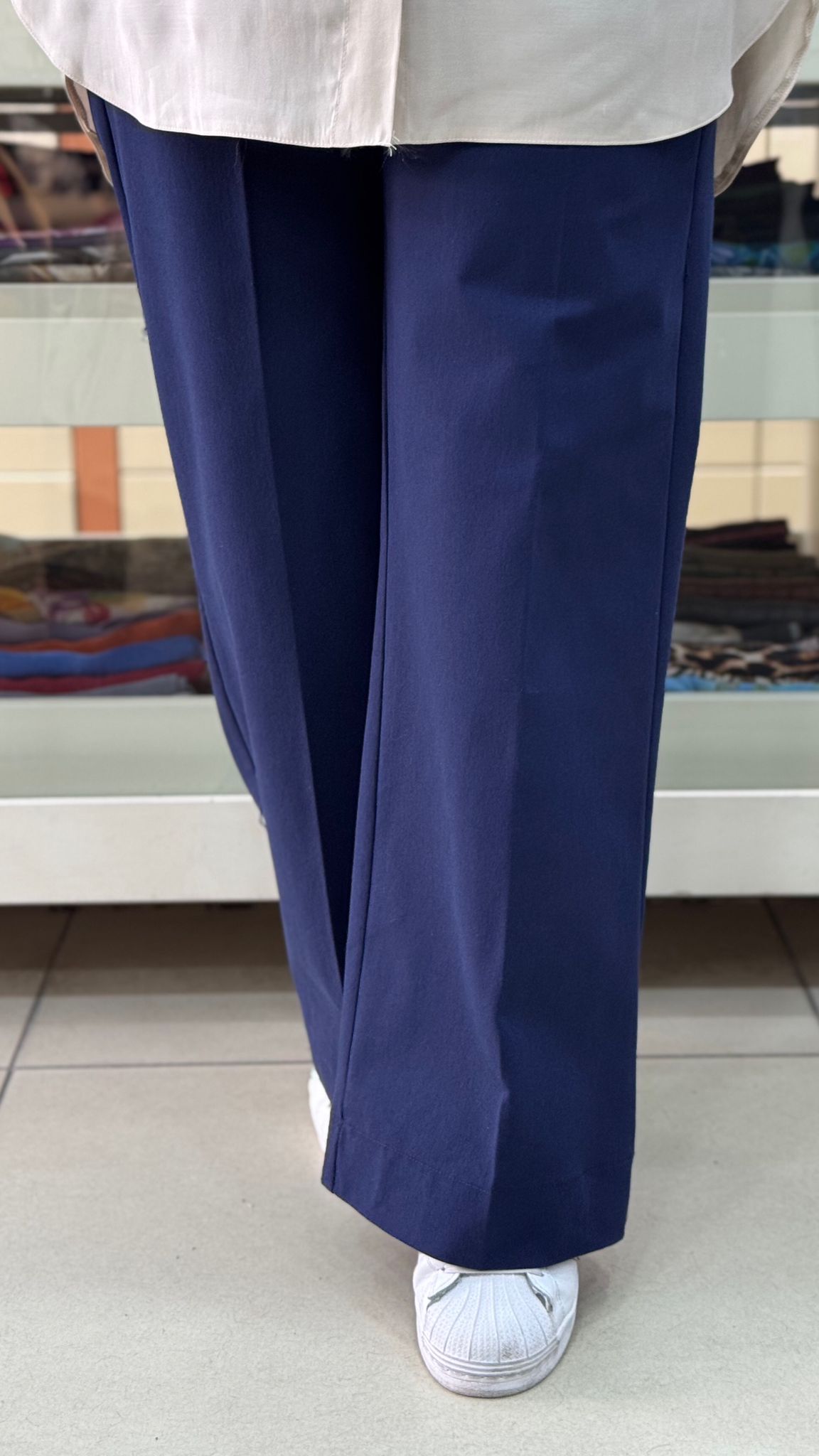 Esswap - Kanvas Bol Paça Pantolon Lacivert/15738