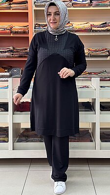 Şura - Kapitone Pantolonlu Takım Siyah / 61001