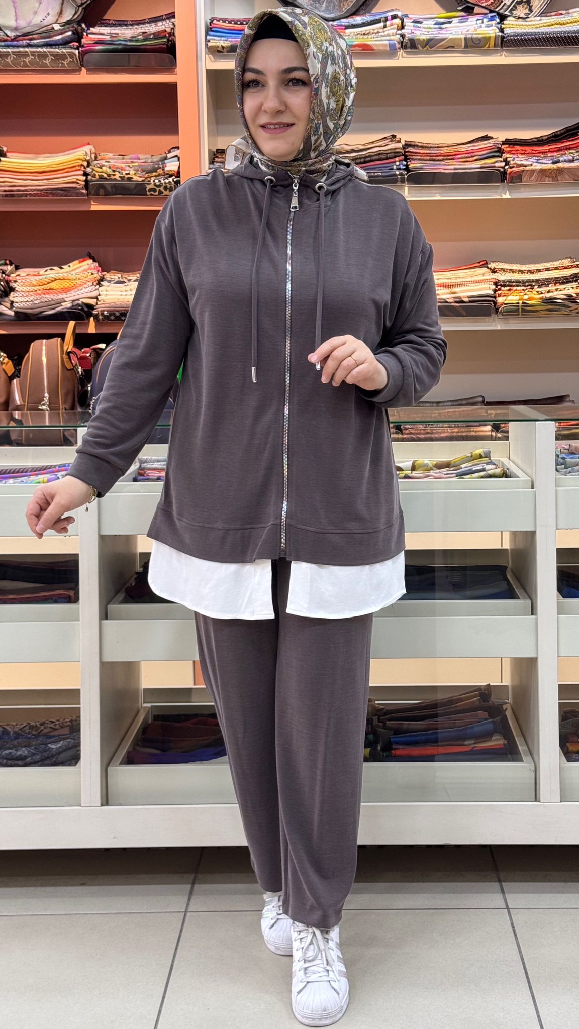 Puane - Kapşonlu Basic Takım Kahve/14427