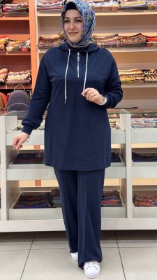 Kapşonlu Çimalı Takım Lacivert/14411 - Thumbnail