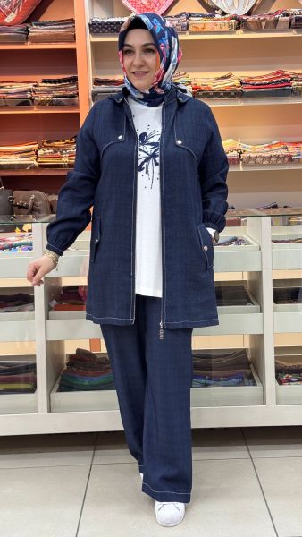 Kapşonlu Tensel Takım Koyu Mavi/30461