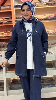 Kapşonlu Tensel Takım Koyu Mavi/30461 - Thumbnail