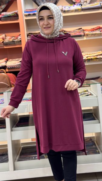 Kapşonlu Tunik Bordo/257138