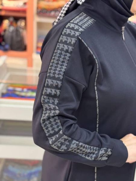 Kazayağı Desen Sim Detaylı Takım Siyah/3585