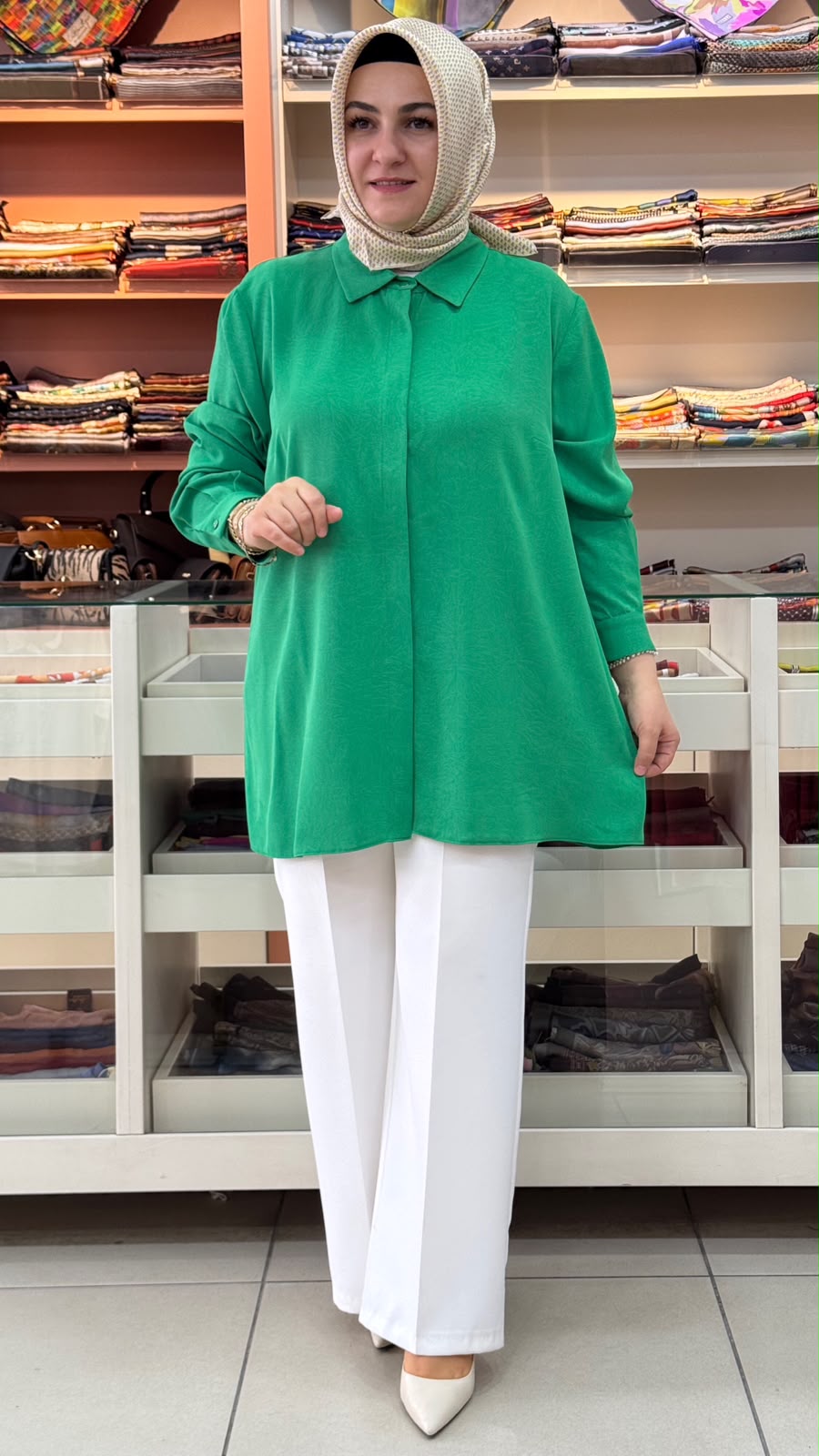 Gaze - Kendinden Desenli Basic Tunik Benetton/4214