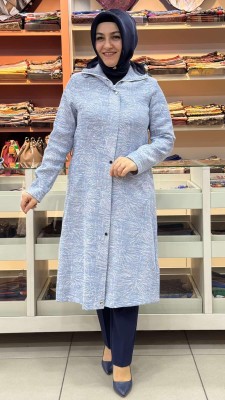 Kendinden Desenli Kap Mavi/9186 - Thumbnail