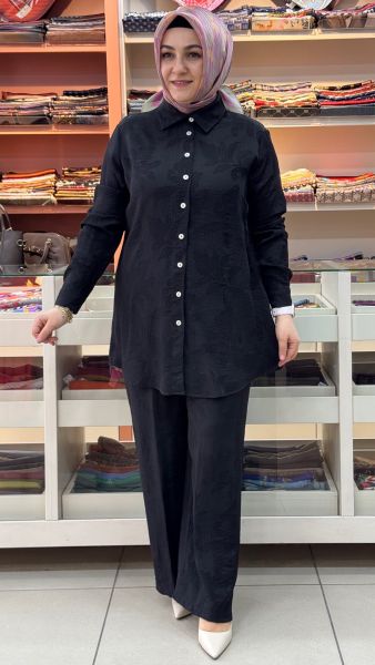 Kendinden Desenli Pantolonlu Takım Siyah/263170