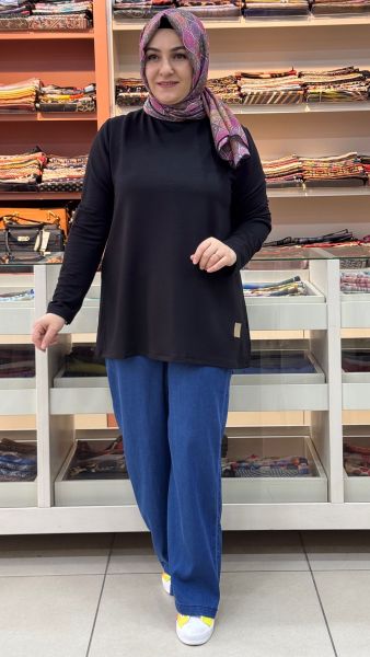 Kısa Basic Tunik Siyah/9221