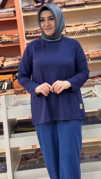 Kısa Basic Tunik Lacivert/9221