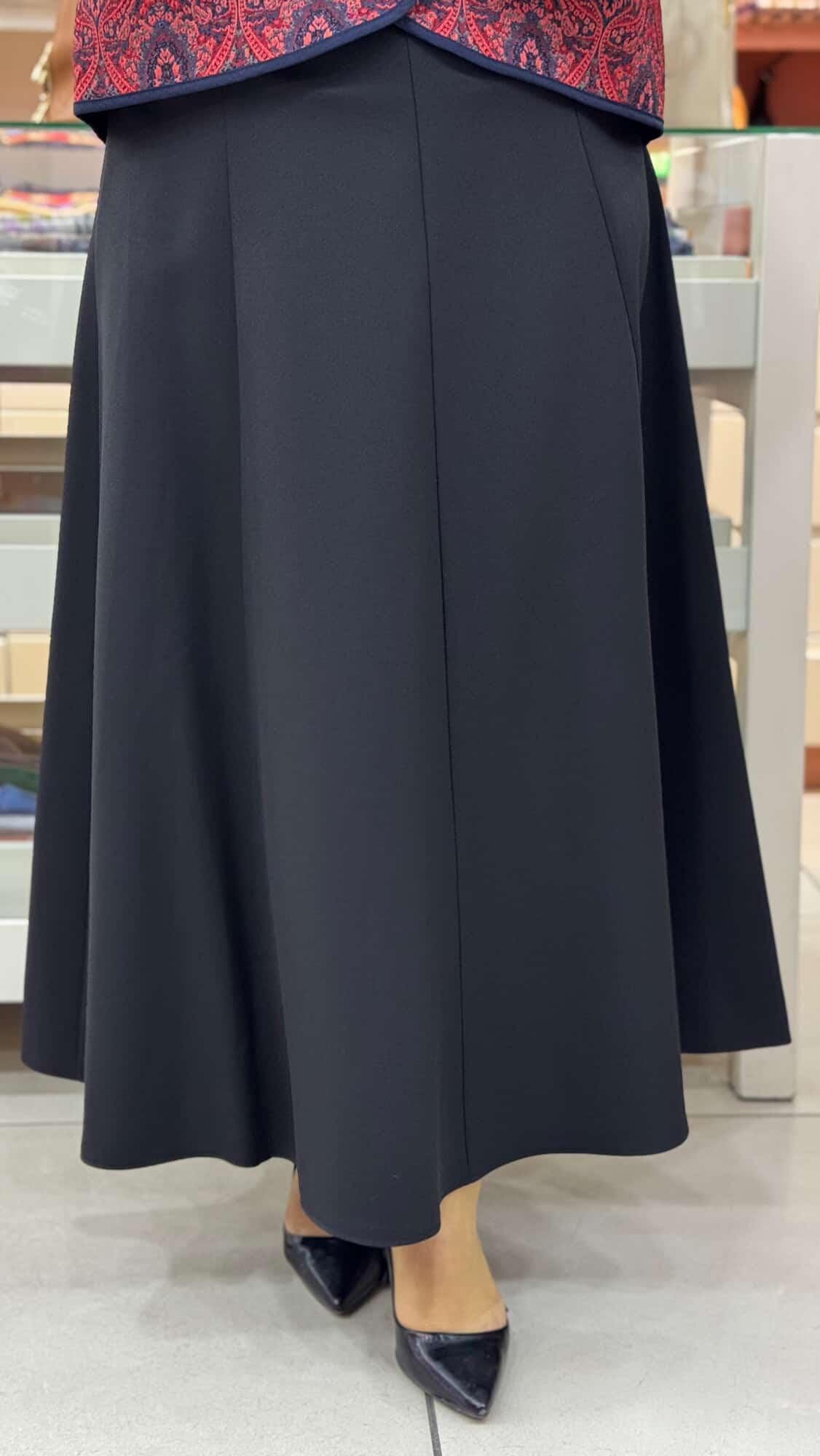 Puane - Dikiş Detaylı Etek Siyah/18202