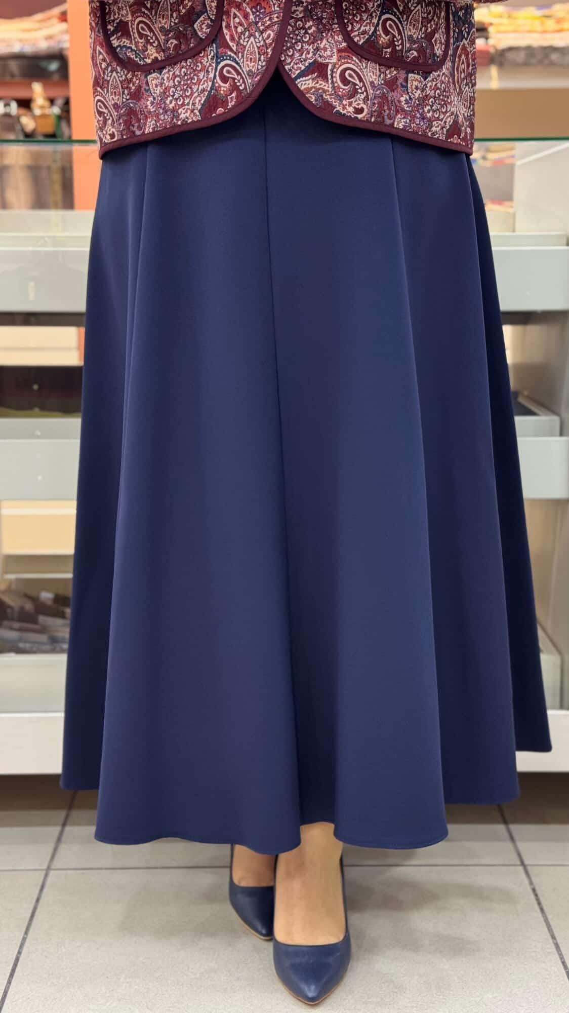 Puane - Dikiş Detaylı Etek Lacivert/18202