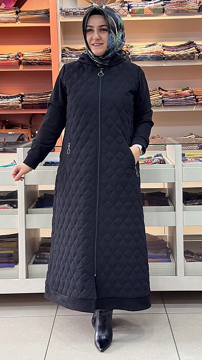 Kolları Süet Kapitone Kap Siyah / 6062