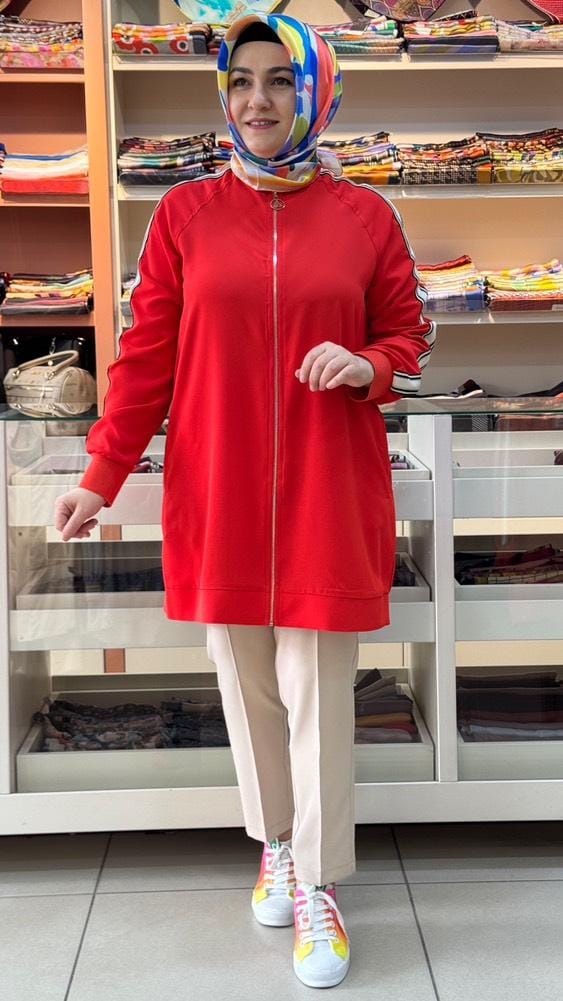 Armine Trend - Kolları Taş Ve Şerit Detaylı Kap Mercan/414