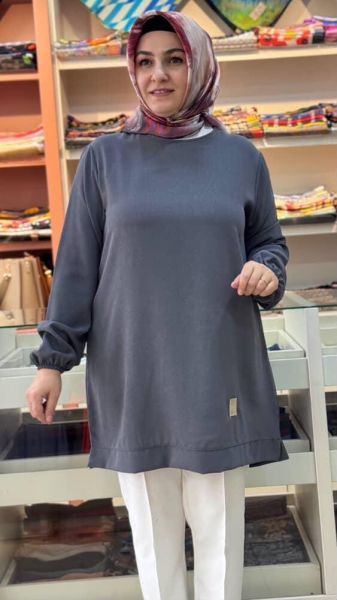 Kolu Lastikli Basic Ayrobin Tunik Antrasit/251467