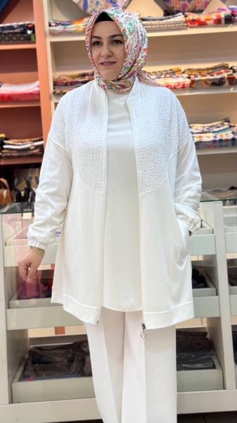 Kolu Pul Detaylı Kap Ekru/7044