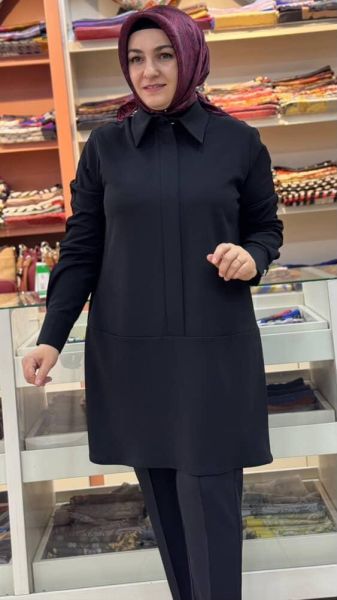 Kolu Sim Şeritli Tunik Siyah/21563