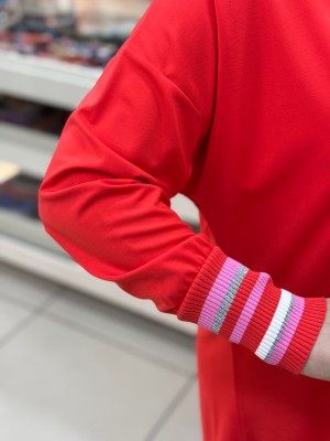 Kolu Simli Ribanalı Tunik Mercan/30671 - Thumbnail