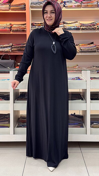 Kolyeli Basic Elbise Siyah/268498 