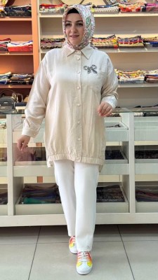  - Kurdela Detaylı Tunik Taş/7457