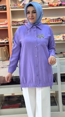 Kurdela Detaylı Tunik Mor/7457 - Thumbnail