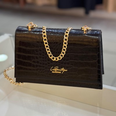 La Boutique - La Boutique Çanta Kroko Siyah/7059