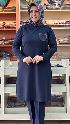 Lale Cepli Tunik Lacivert/268554 - Thumbnail