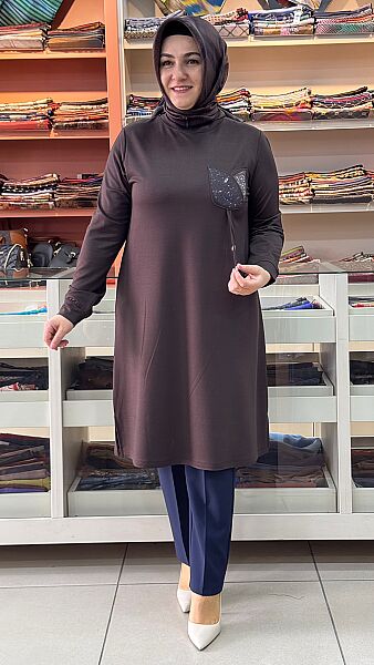 Lale Cepli Tunik Kahve/268554