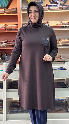 Lale Cepli Tunik Kahve/268554 - Thumbnail