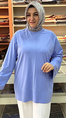 Manşet Aksesuarlı Tunik Bebe Mavi/4069 - Thumbnail