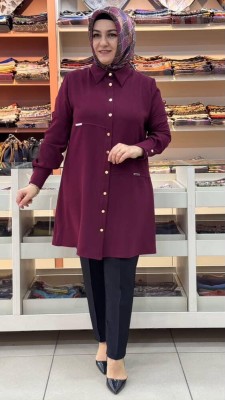 Esswap - Metal Detaylı Tunik Bordo/21556
