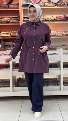 TIĞ TRİKO - Metal Düğmeli Boncuk İşlemeli Kap Bordo/6033