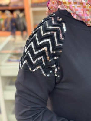 Omzu Pul Detaylı Tunik Siyah/257118 - Thumbnail