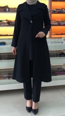  - Önü Düğme Detaylı Yelek Siyah/1148