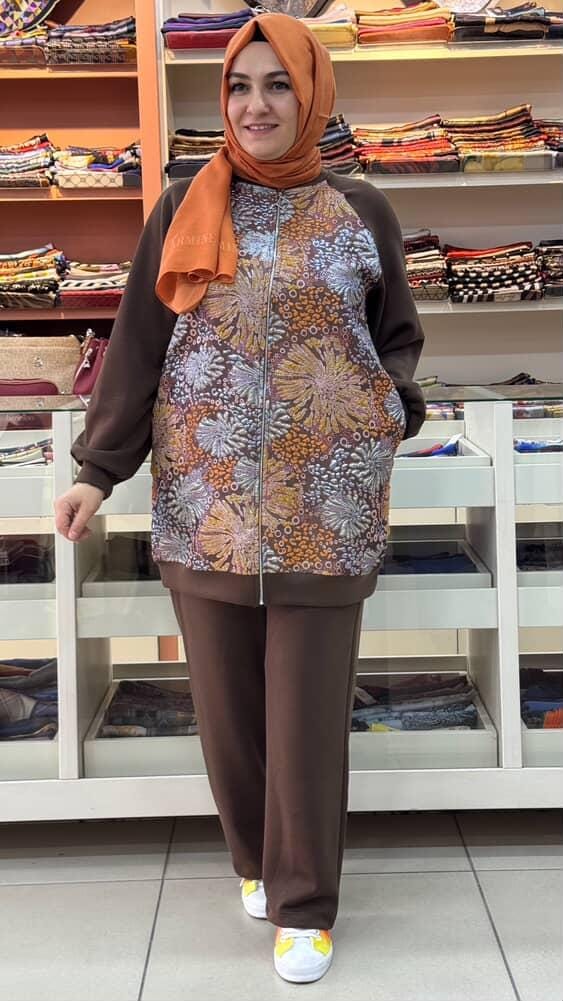 Aynaz - Önü Kabartma Detaylı Takım Kahve/120238