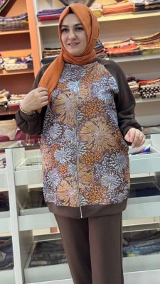 Önü Kabartma Detaylı Takım Kahve/120238 - Thumbnail