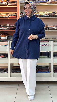 Kado - Oversize Gömlek Tunik Lacivert/262602 