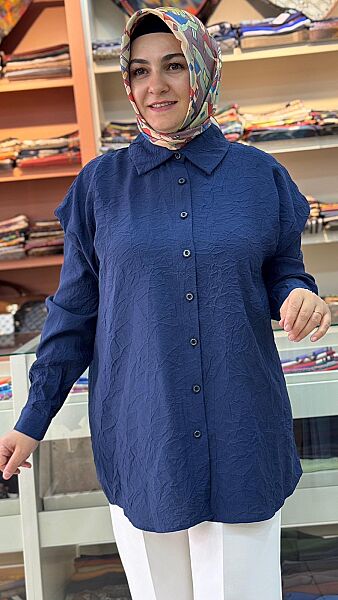 Oversize Gömlek Tunik Lacivert/262602 