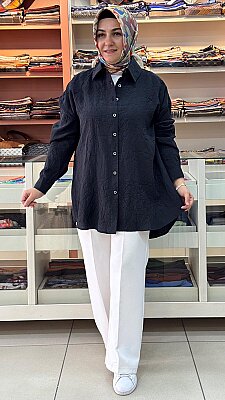 Kado - Oversize Gömlek Tunik Siyah/262602