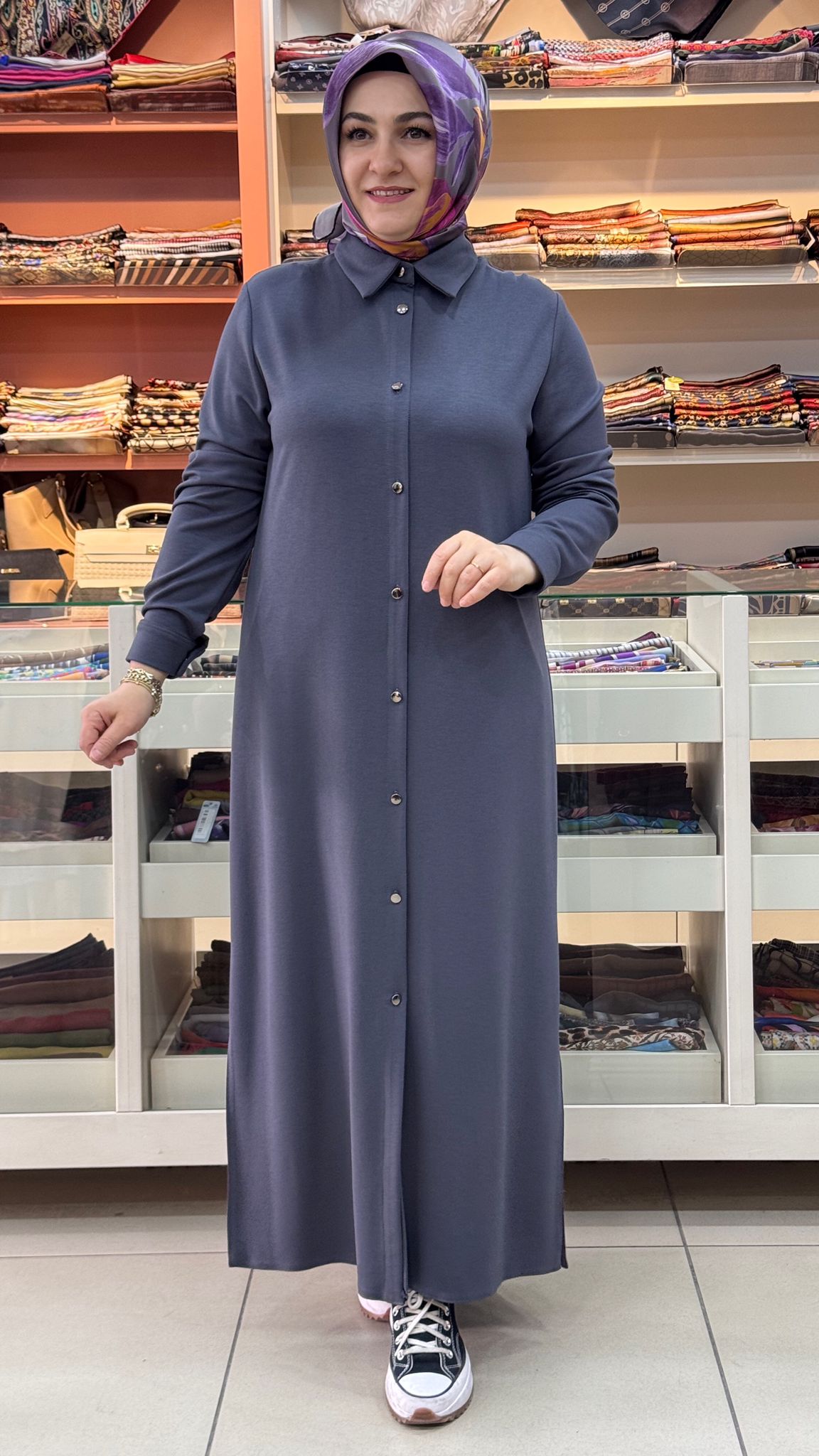 İnza Moda - Oysho Uzun Basıc Tunik Antrasit/1105