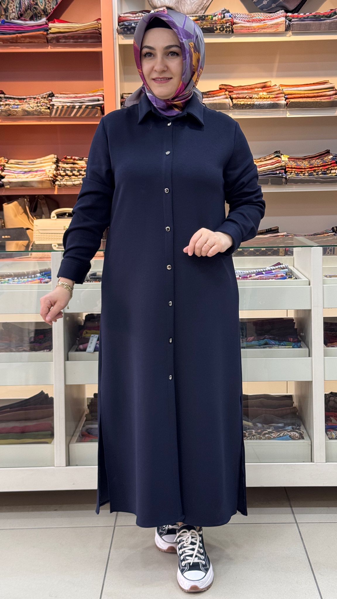 İnza Moda - Oysho Uzun Basıc Tunik Lacivert/1105