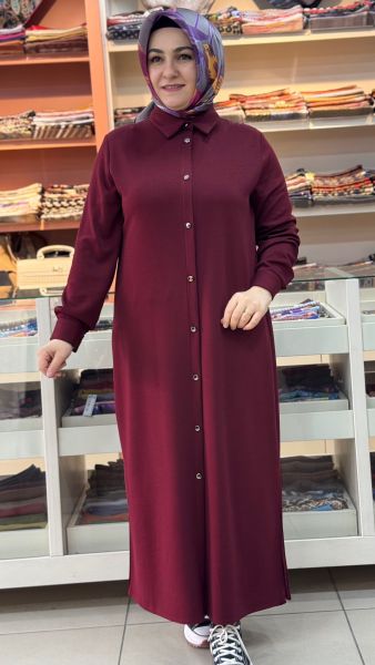 Oysho Uzun Basıc Tunik Bordo/1105