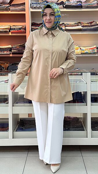 Pamuklu Basic Tunik Camel/4212 