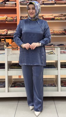 Gaze - Pantolonlu Jakarlı Takım Lacivert/6097