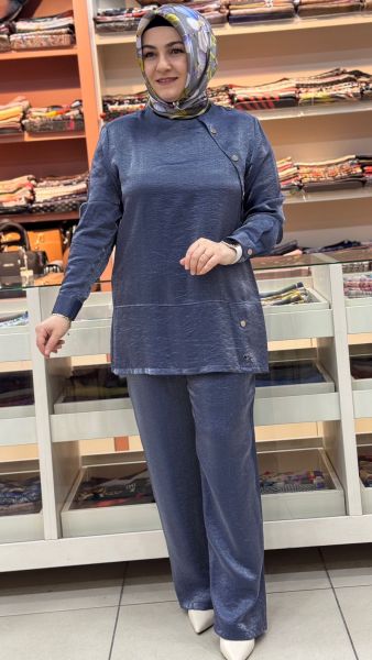 Pantolonlu Jakarlı Takım Lacivert/6097