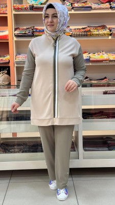 Armine Trend - Pantolonu Çıtçıt Detaylı İkili Takım Yeşil/633