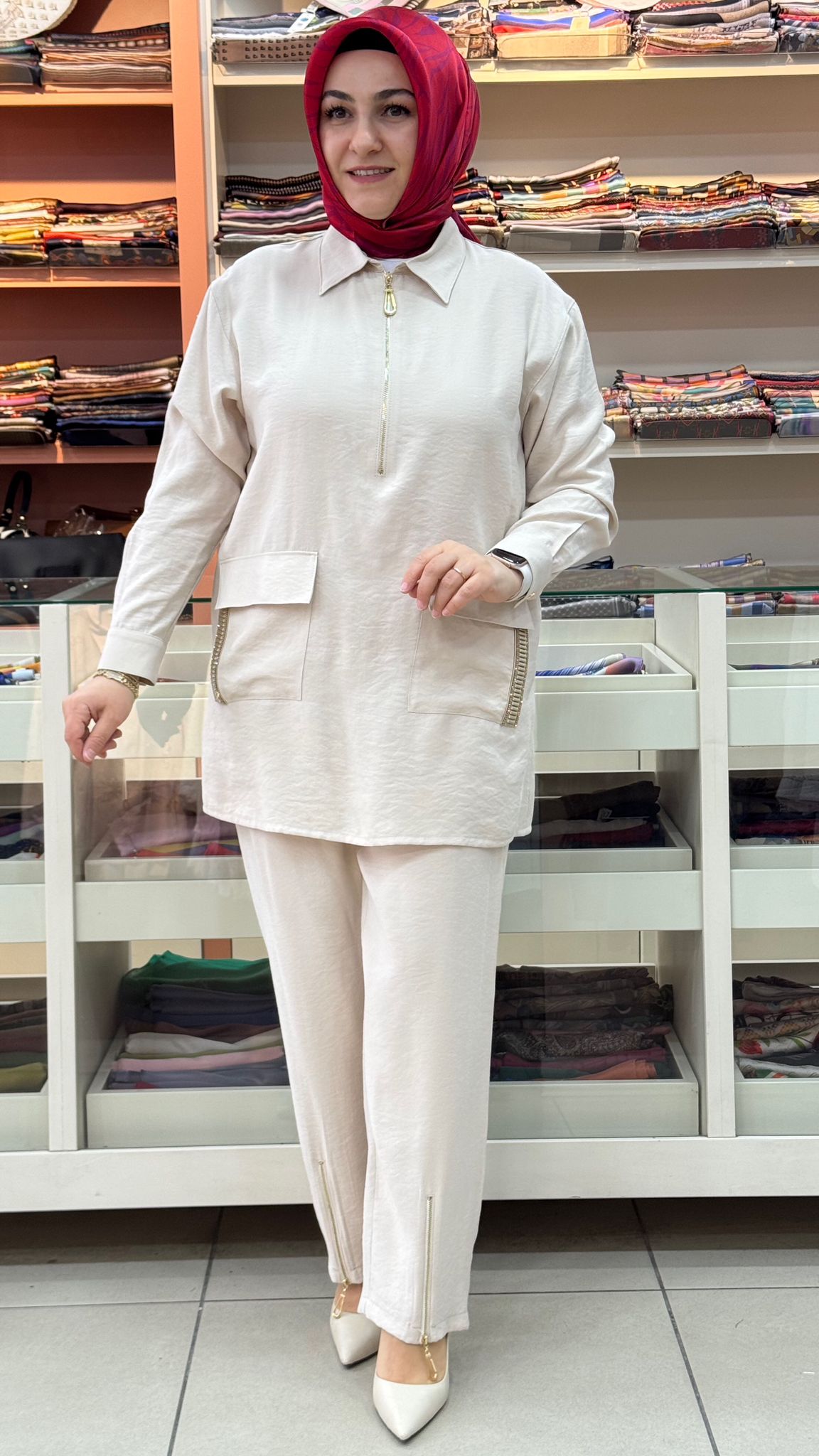 Gaze - Pantolonu Fermuar Detaylı Takım Taş/6140